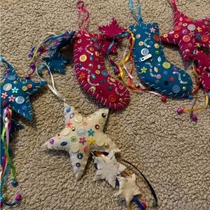 Colorful Felt Ornaments with Buttons